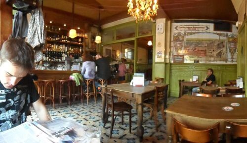 The interior of an old Amsterdam cafe on the Niewmarkt