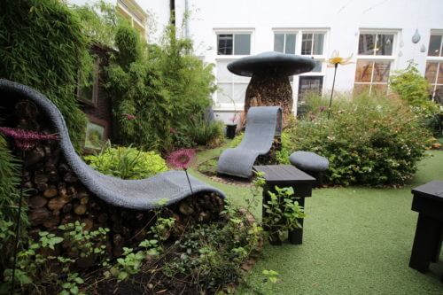 The courtyard garden at Droog Design