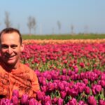 Mark in a tulip field on a Private Keukenhof Tulip Tour