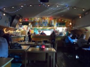 Interior view of Amsterdam's squat / community restaurant The End Of The World