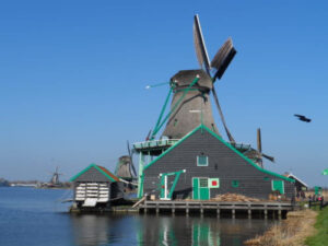 A windmill on the river at Zaanse Schans