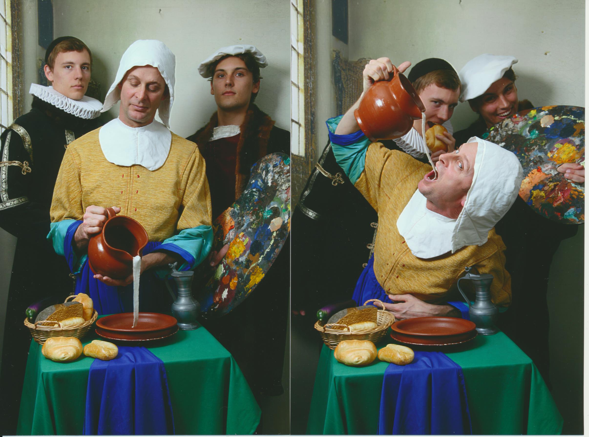 a group of people posing for a Dutch Painting photoshootthe camera